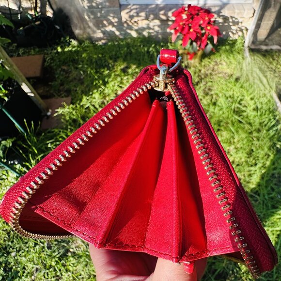 Kate Spade Cedar Street Lacey Patent Leather Red Wallet - Picture 16 of 16